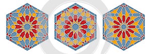 Elements of arabian seamless pattern in authentic style.