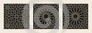 Elements of arabian seamless pattern in authentic style.