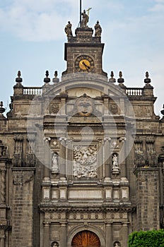 Elements of beautiful Cathedral on Zocalo, Mexico City photo