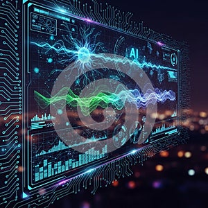 Elements of data analysis and digital design highlighting artificial