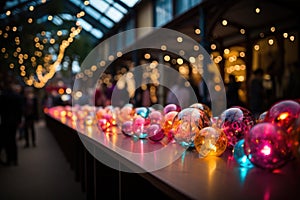 Elements of decor party with light bulbs