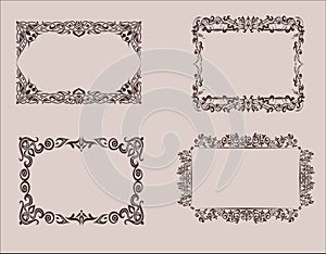 Elements of design. Frame, borders. Vector graphics. Vintage