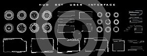 Elements for game design in the style of HUD. Big set futuristic HUD, UI  UX elements for HUD user interface. Circles, callouts, t