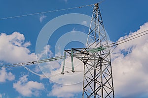 Elements of a high-voltage power line with a voltage of 330,000