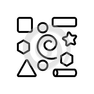 Black line icon for Elements, inwardness and geometric photo