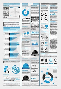 Elements of infographics with the aircraft