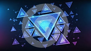 Elements are interconnected with faint, glowing lines, adding a s