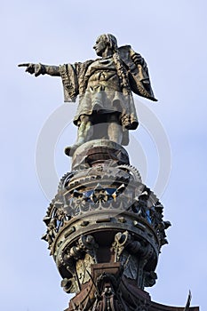 Elements of the monument to Columbus in Barcelona