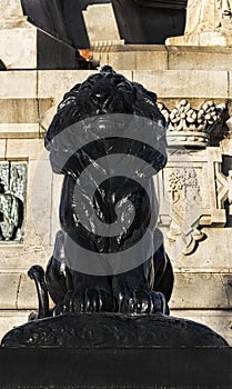 Elements of the monument to Columbus in Barcelona