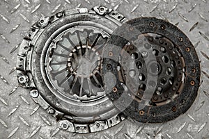 Elements of the old car clutch kit