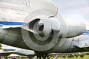 Elements of the old military aircraft close-up