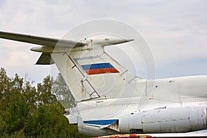 Elements of the old military aircraft close-up