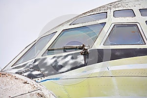 Elements of the old military aircraft close-up