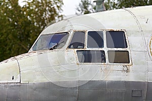 Elements of the old Soviet military aircraft close-up