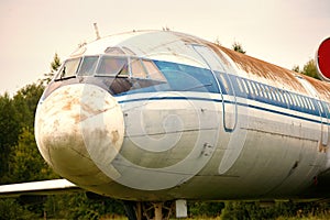 Elements of the old Soviet military aircraft close-up