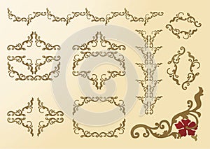 Elements ornaments floral Frame Rococo