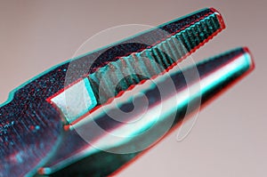 elements small foldable steel multitool, close up, Digital glitch effect