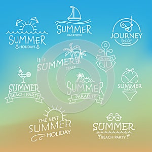 Elements for Summer calligraphic designs. vector