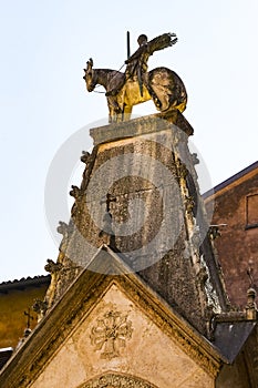 Elements of the tomb of Kangrande della Scala in Verona.
