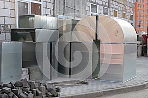 Elements of the ventilation system are procured at the construction site