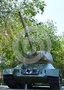 Elements of the vintage T-34 tank, that was used during the Second World War
