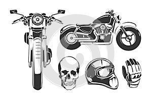 Elements for vintage vector motorcycle labels