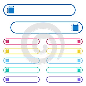 Elemet dimensions icons in rounded color menu buttons
