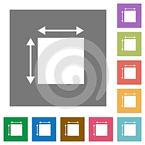 Elemet dimensions square flat icons