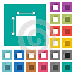 Elemet dimensions square flat multi colored icons