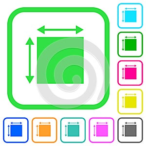 Elemet dimensions vivid colored flat icons