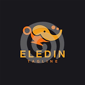 Elephant Aladin magic lamp logo icon vector template photo
