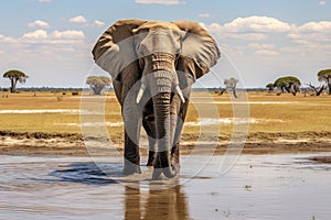 Elephant in Amboseli National Park, Kenya, Africa, Africa Botswana Chobe National Park African Elephant, AI Generated
