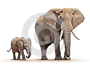 Elephant approaching isolated