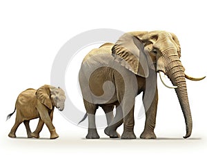 Ai Generated illustration Wildlife Concept of Elephant approaching isolated