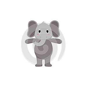 Elephant baby cute animal flat illustration vector