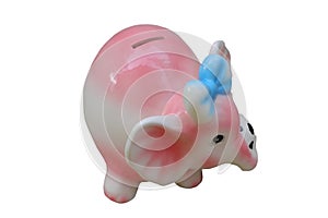 Elephant Bank Isolated on White Background,This have clipping pa