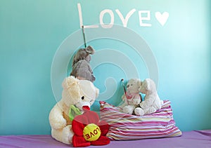 Elephant and Bears Toys in girl's room