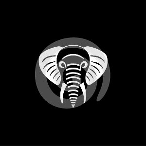 Elephant - black and white vector illustration