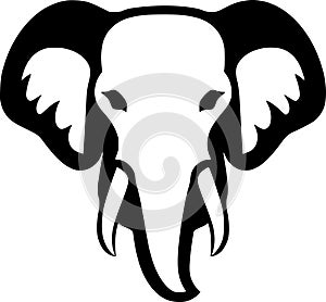Elephant - black and white vector illustration