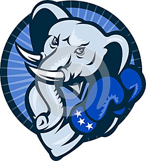 Elephant Boxing Gloves Democrat Mascot photo