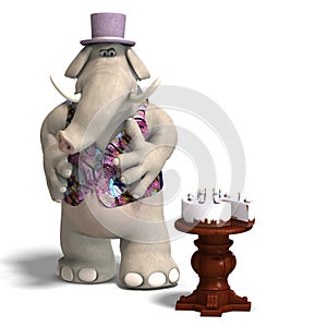 Elephant Bridegroom in tux photo