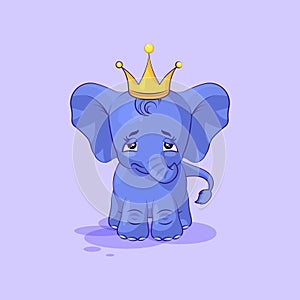 Elephant calf sad and frustrated sticker emoticon