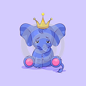 Elephant calf sad sticker emoticon