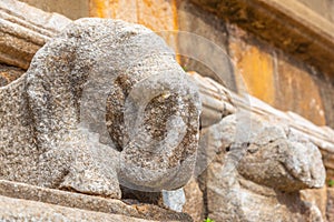 Elephant carving at abhayagiri dagoba at Anuradhapura at Sri Lan