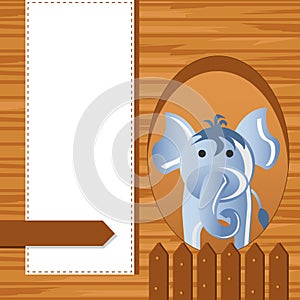 Elephant on Childish Background