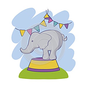 elephant circus with garlands party hanging