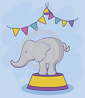 elephant circus with garlands party hanging