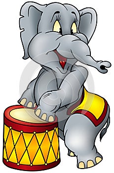 Elephant circus performer