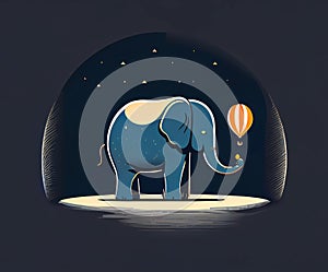 the elephant in the circus performs a trick.