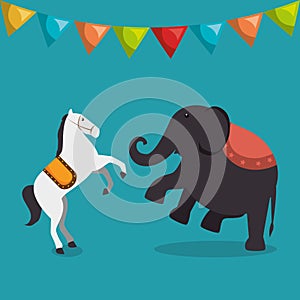 Elephant circus show icons